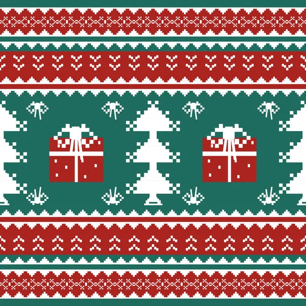 Noel pikseli tarzı. Şenlik teması. Nakış stili tasarım. Dekorasyon, illüstrasyon, duvar kağıdı, kart, poster için. Noel arkaplanı.