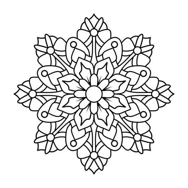 El çizimi çiçekli mandala. Botanik, doğal tema. boyama kitabı sayfası, dekorasyon, dövme, duvar kağıdı, çıkartma.