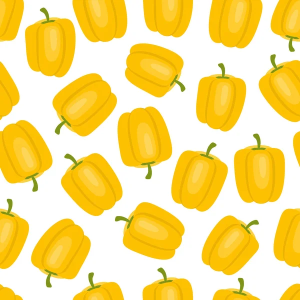 Sebze ile Seamless modeli. Beyaz zemin üzerine sarı biber. Sebze yazdırma. Vektör çizim