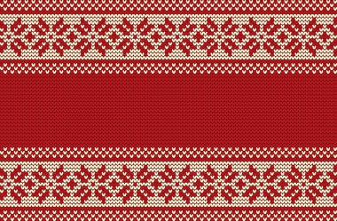 Örgü desen kırmızı bir arka plan üzerinde. Süs. Sorunsuz sınır. Noel arka plan olarak kullanılabilir. Vektör çizim.