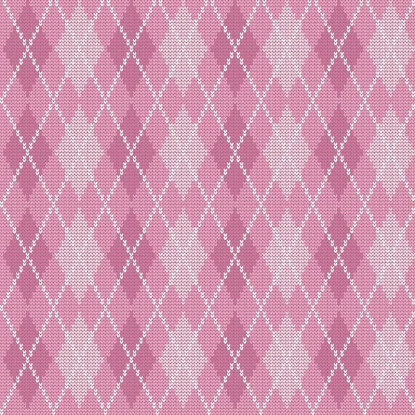 Impressão Argyle Cores Rosa Padrão Malha Sem Costura Com Losango — Vetor de Stock