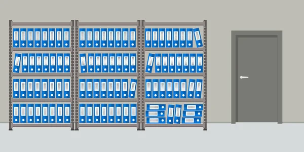 Les Archives Pièce Pour Stockage Des Documents Intérieur Des Supports — Image vectorielle