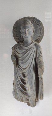 Taxila, Pakistan, 11 Eylül 2025 Kushan döneminden kalma Antik Gandhara heykeli