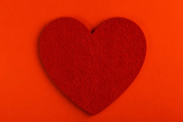 Czerwony Czułem Serce Jasne Czerwone Tło Dzień Miejsce — Zdjęcie stockowe