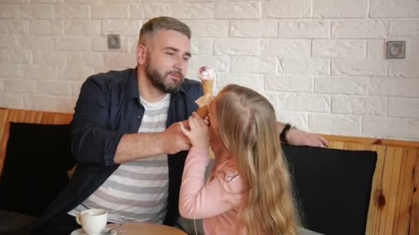 Handsome Father Having Fun with His Daughter. Happy Family Spending Fathers Day Together. — Stock Video