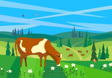 çayır üzerinde inek