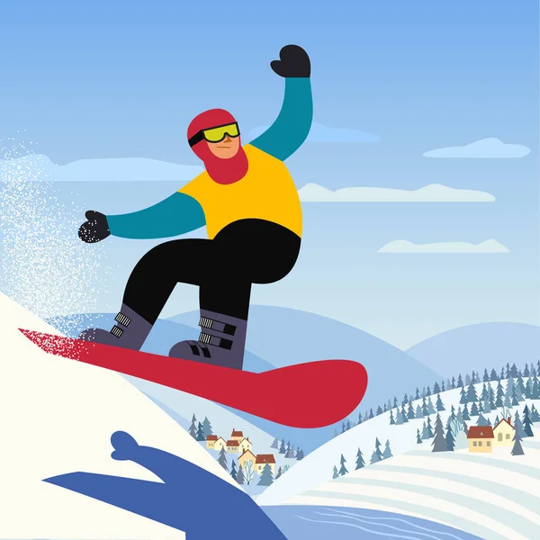 Cartel deportivo snowboard — Vector de stock