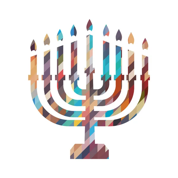 Hanukkah Ljus Ikonen Isolerade Judisk Festival Lights Firande Festlig Bakgrund — Stock vektor