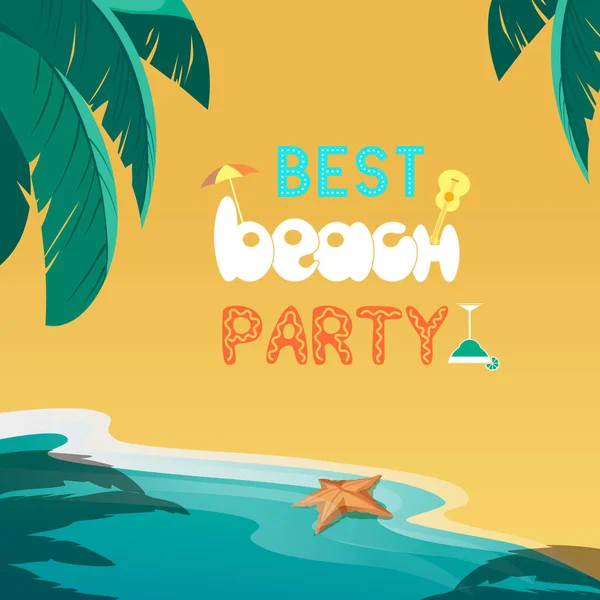 Sommer Beachparty Spaß Flyer — Stockvektor