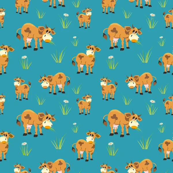 Quirky cows seamless pattern