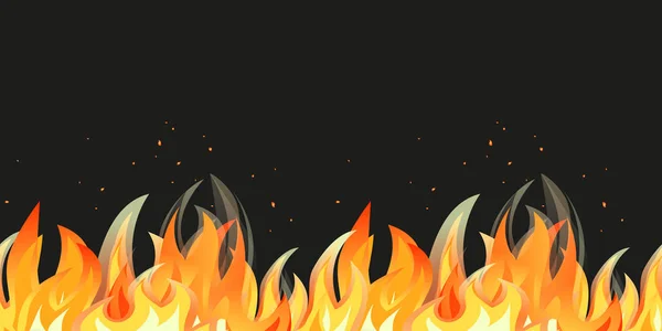Граница пламени с пламенем — стоковый вектор