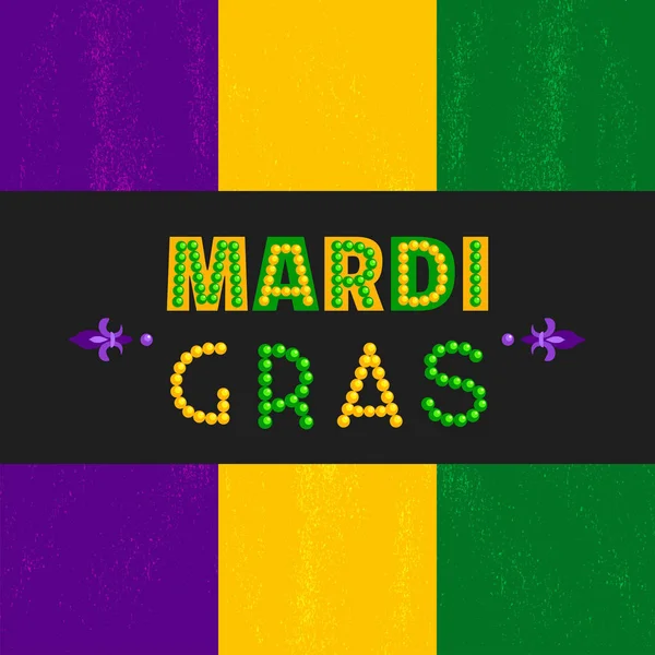 Mardi Gras design element, colorful signboard — Stock Vector