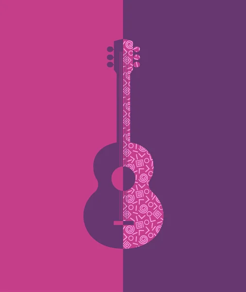 ライブのギター音楽祭フラット スタイル大胆な色デザイン要素 — ストックベクタ