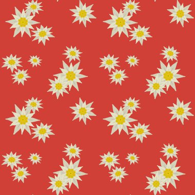 Çiçekli el, Edelweiss ile kusursuz desen çizdi.