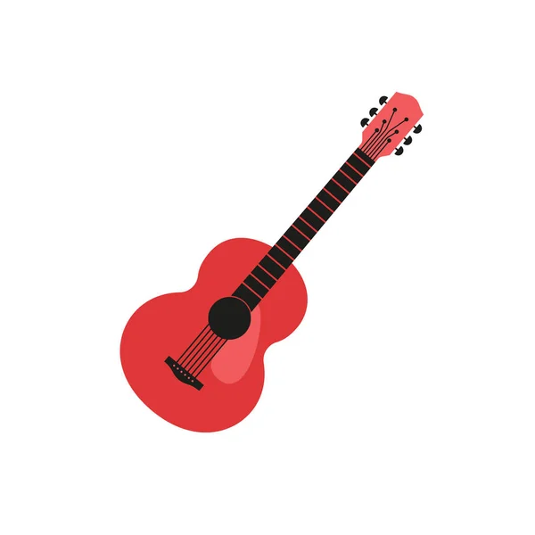 Acoustic guitar hand drawn icon — Stock Vector