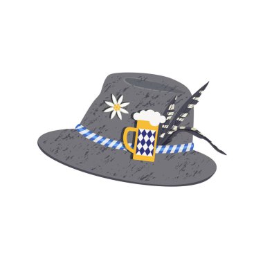 Oktoberfest iğne karikatür ile şapka hissettim