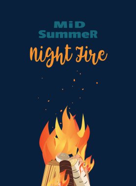 Summer fire festival flat color vector clipart