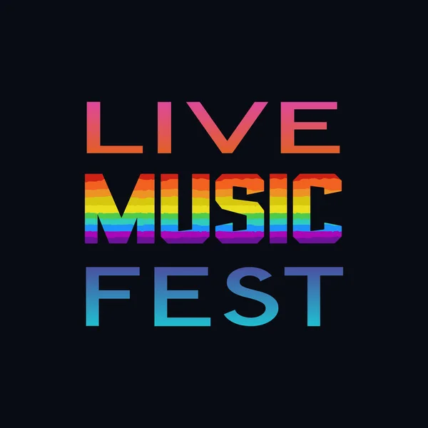 Festival de musique lettres dessinées à la main panneau vectoriel plat — Image vectorielle