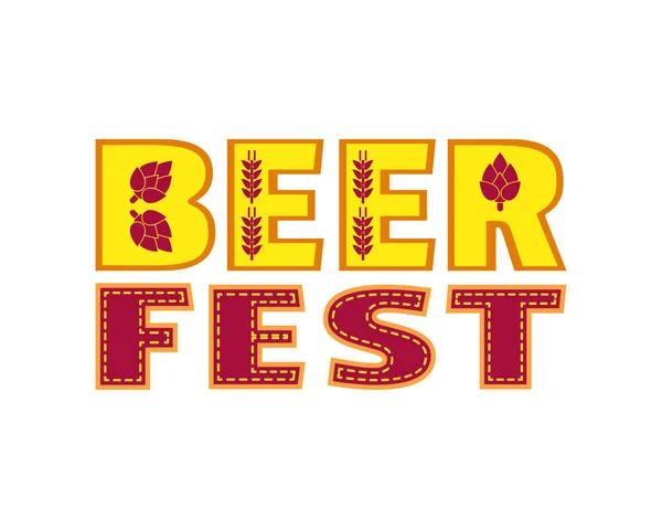 Festa de cerveja mão desenhada letras vetoriais de cor plana —  Vetores de Stock
