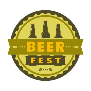 Bira fest el düz renk vektör yuvarlak simgesi çizilmiş