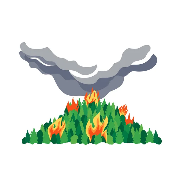 Skogsbränder katastrof träd platt vektor ikon — Stock vektor
