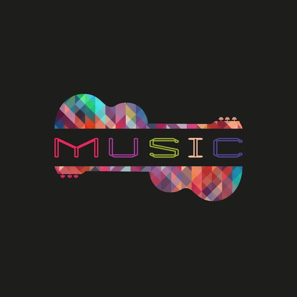 Акустична гітарна рука намальована плоска барвиста музика Векторна піктограма — стоковий вектор