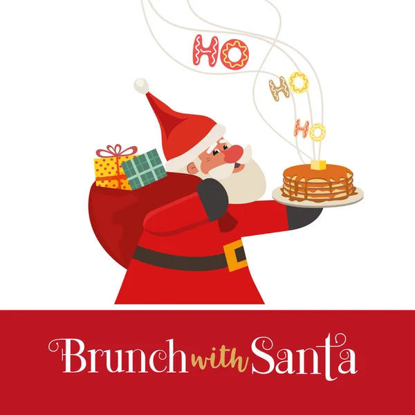 Santa Fancy Holiday vektör düz simgesiyle brunch
