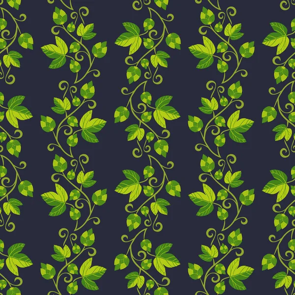 Hop φυτό χέρι σχεδιαστεί αδιάλειπτη διανυσματικό μοτίβο — Διανυσματικό Αρχείο