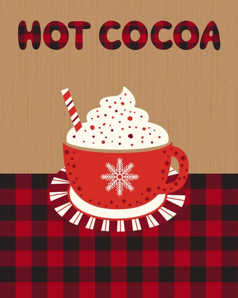 Hot kakao hrnek šlehačka plochý vektor ikona — Stockový vektor