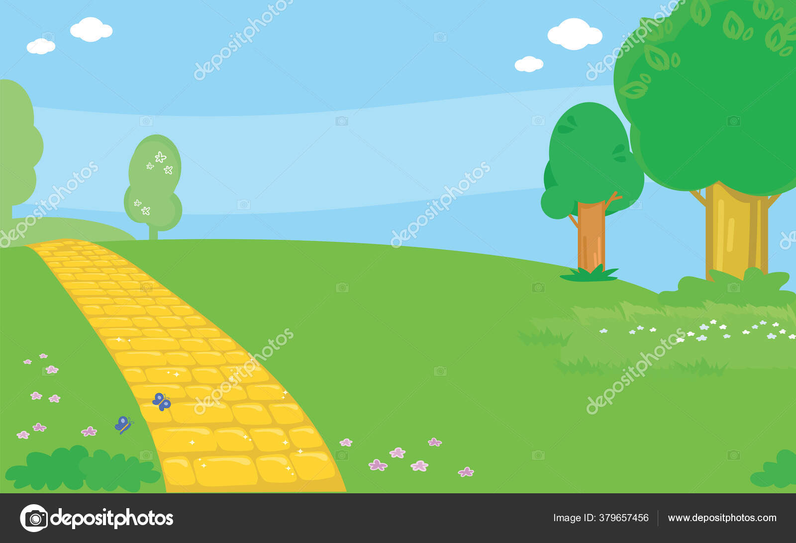 Cartoon Yellow Brick Road Countryside Vector Illustration Background Children Stock Vector Image by ©carlacastagno #379657456 Cartoon Yellow Brick Road Countryside Vector Illustration Background Children Stock Vector Image by ©carlacastagno #379657456