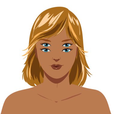 Dört gözlü güzel bir kadının portresi, rahatsız edici çizimler.