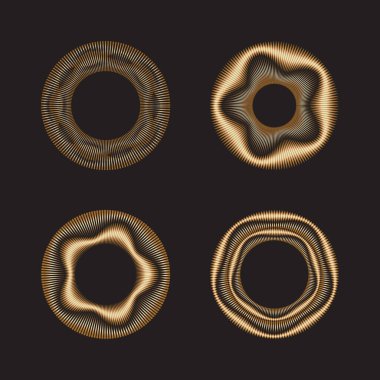 Zarif altın halkalar sanat, çizgi deco çerçeveler, soyut geometrik tasarım şablonları, ve klasik cazibe ile lüks bir lineer süs, markalaşma, dekorasyon ve daha fazlası için kullanılır.