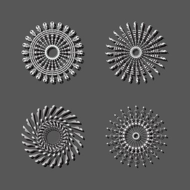 Arkaplanda spiral noktalar tasarla. Soyut tek renkli arkaplan. Vektör-sanat çizimi. Gradyan yok, çerçeve için trend tasarım ögesi, yuvarlak logo, işaret, sembol, ağ, baskılar, posterler, şablon, tıkırtı