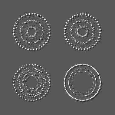 Arkaplanda spiral noktalar tasarla. Soyut tek renkli arkaplan. Vektör-sanat çizimi. Gradyan yok, çerçeve için trend tasarım ögesi, yuvarlak logo, işaret, sembol, ağ, baskılar, posterler, şablon, tıkırtı