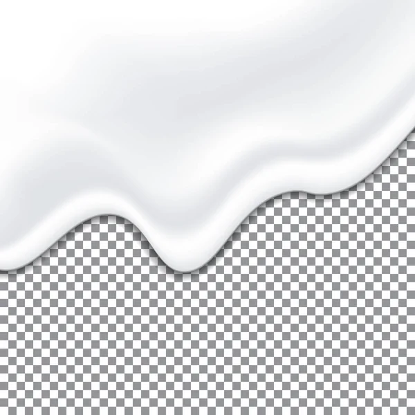 Yogourt Réaliste Texture Blanche Sauce Mayonnaise Texture Crémeuse Liquide Isolée — Image vectorielle