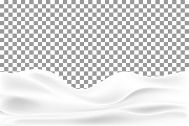 Gerçekçi rüzgârla oluşan kar yığını üzerinde şeffaf arka plan izole. Karlı manzara. Vektör çizim kar Hills.