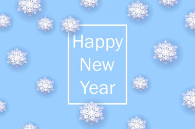 Mutlu yeni yıl 2019. Kar taneleri ile Noel başlık. Vektör çizim yağan kar ile.