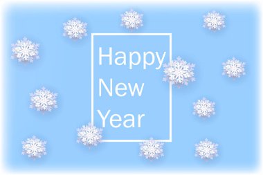 Mutlu yeni yıl 2019. Kar taneleri ile Noel başlık. Vektör çizim yağan kar ile.