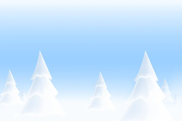 幸せな新しい年 2019 リアルな雪の吹きだまり クリスマス ツリーと冬の雪景色 雪の丘のベクトル図 — ストックベクタ
