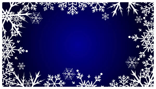 Weihnachtsblauer Hintergrund Mit Schneeflocken Schnee Den Ferien — Stockvektor