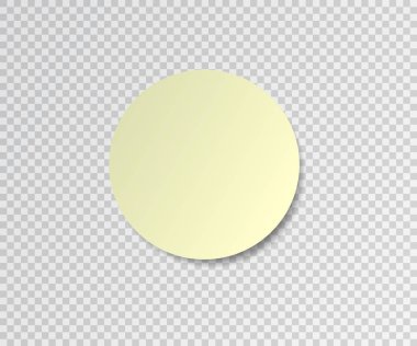 Saydam arka planda gölgesi olan kağıt etiket. Vektör çizimi.