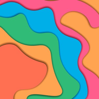 Kağıt soyut arka plan kesti. Vektör illüstrasyon. Gerçekçi 3d trendy tarzı. El ilanları, posterler için tasarım şablonu.