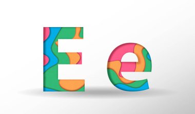 Kağıt kesme harfi A. Vektör illüstrasyon. Gerçekçi 3d trendy alfabe. Beyaz arka planda gölgesi olan Papercut efekti yazı tipi.