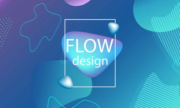 Flow Shapes Background Wavy Abstract Cover Design Creative Liquid Colorful — Stock Vector