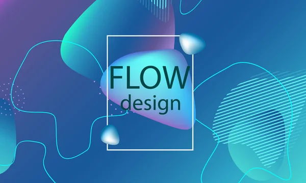 Flow Shapes Background Wavy Abstract Cover Design Creative Liquid Colorful — Stock Vector