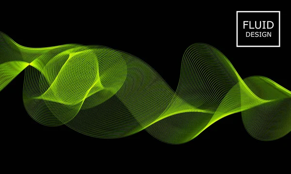 Дизайн форм потока. Абстрактный зеленый свет . — стоковый вектор