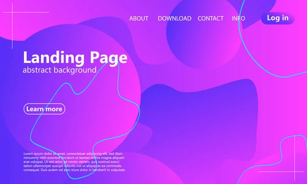 Página de destino del sitio web. Fondo fluido . — Archivo Imágenes Vectoriales