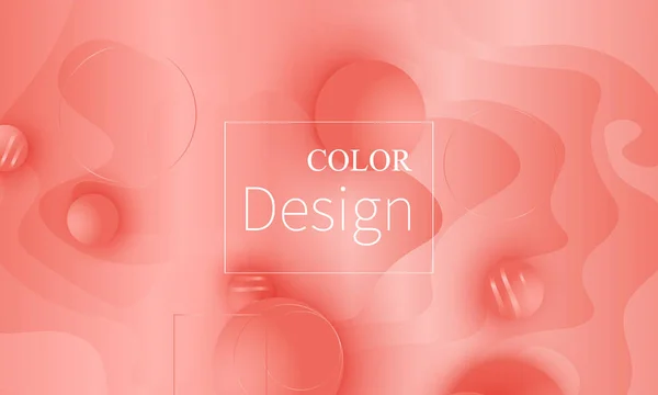 Fondo de color coral. Patrón de formas fluidas . — Vector de stock