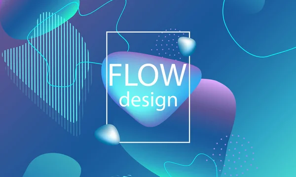 Flow shapes background. Wavy abstract cover — Stock Vector