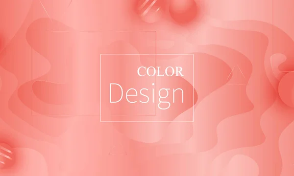 Fondo de color coral. Patrón de formas fluidas . — Archivo Imágenes Vectoriales